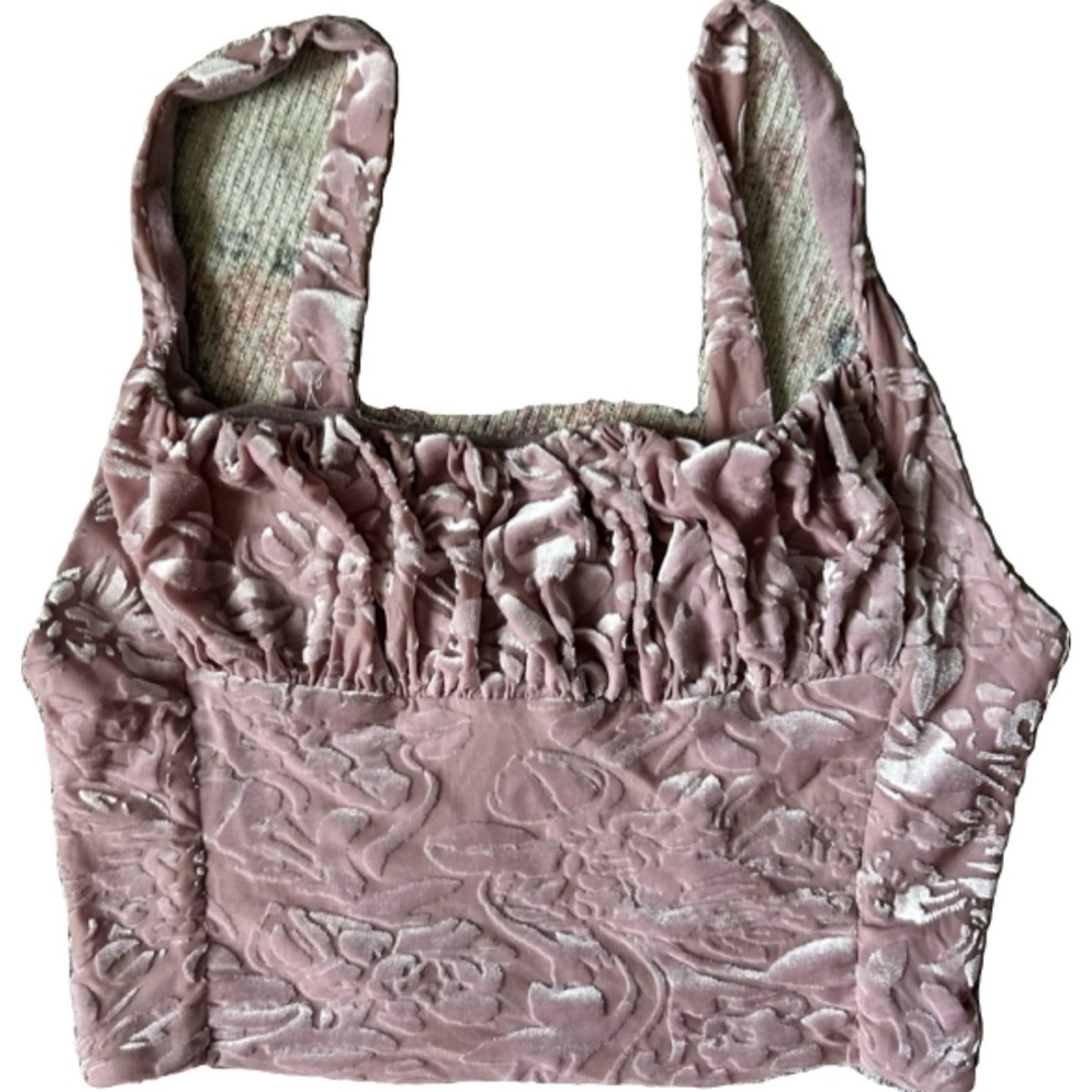 Elegant Pink Velvet Women's Top